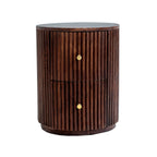 Dusklia - Finley Mango Wood 2 Drawer Bedside Table - Walnut