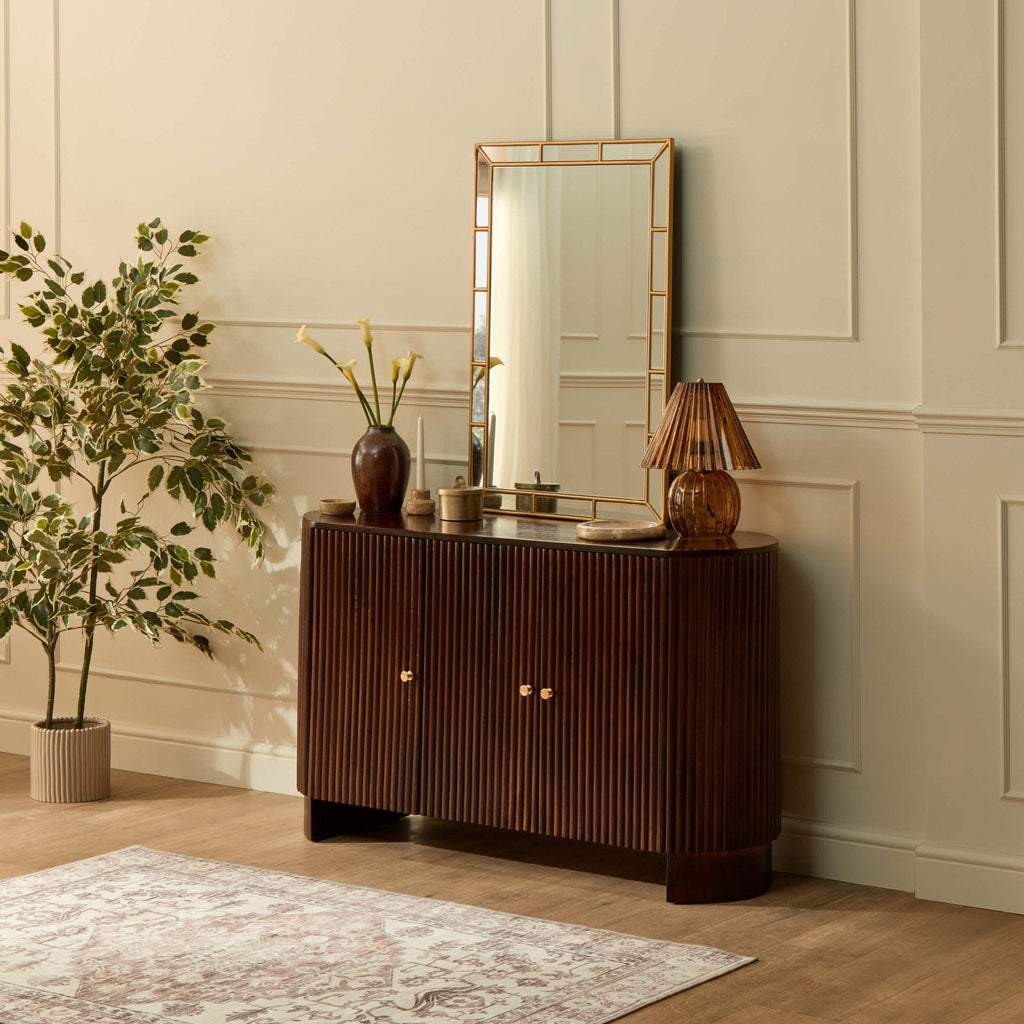 Buffet 3 portes Finley en manguier - Noyer