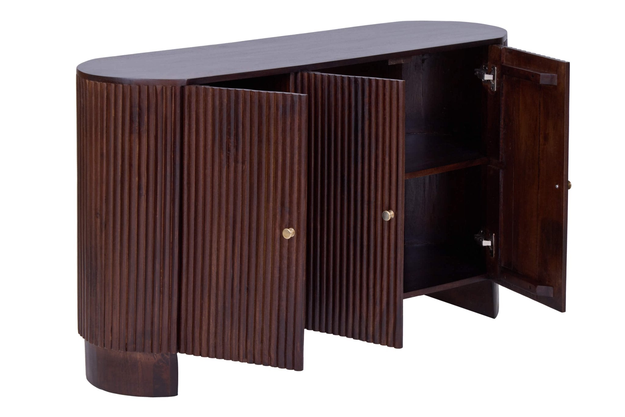 Buffet 3 portes Finley en manguier - Noyer