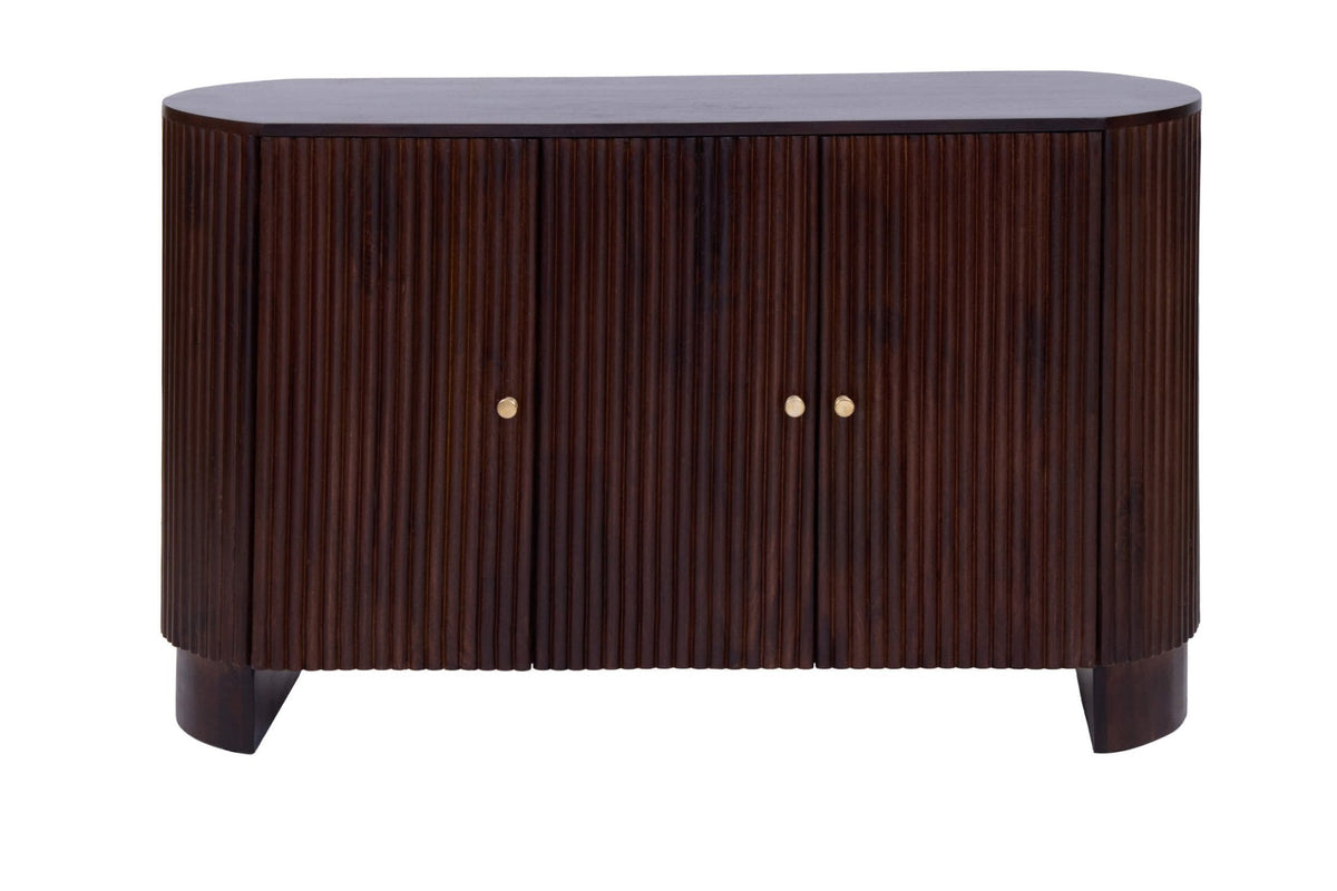 Dusklia - Finley Mango Wood 3 Door Sideboard - Walnut