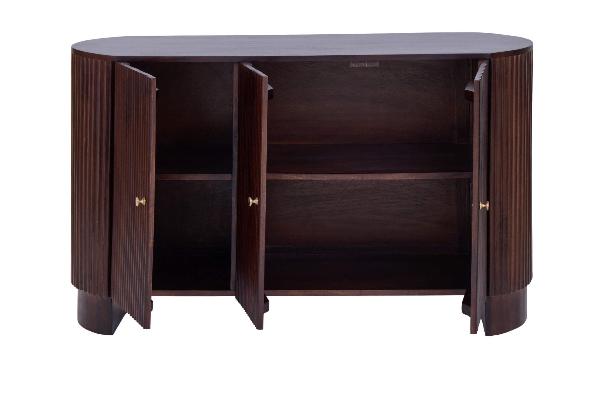 Buffet 3 portes Finley en manguier - Noyer