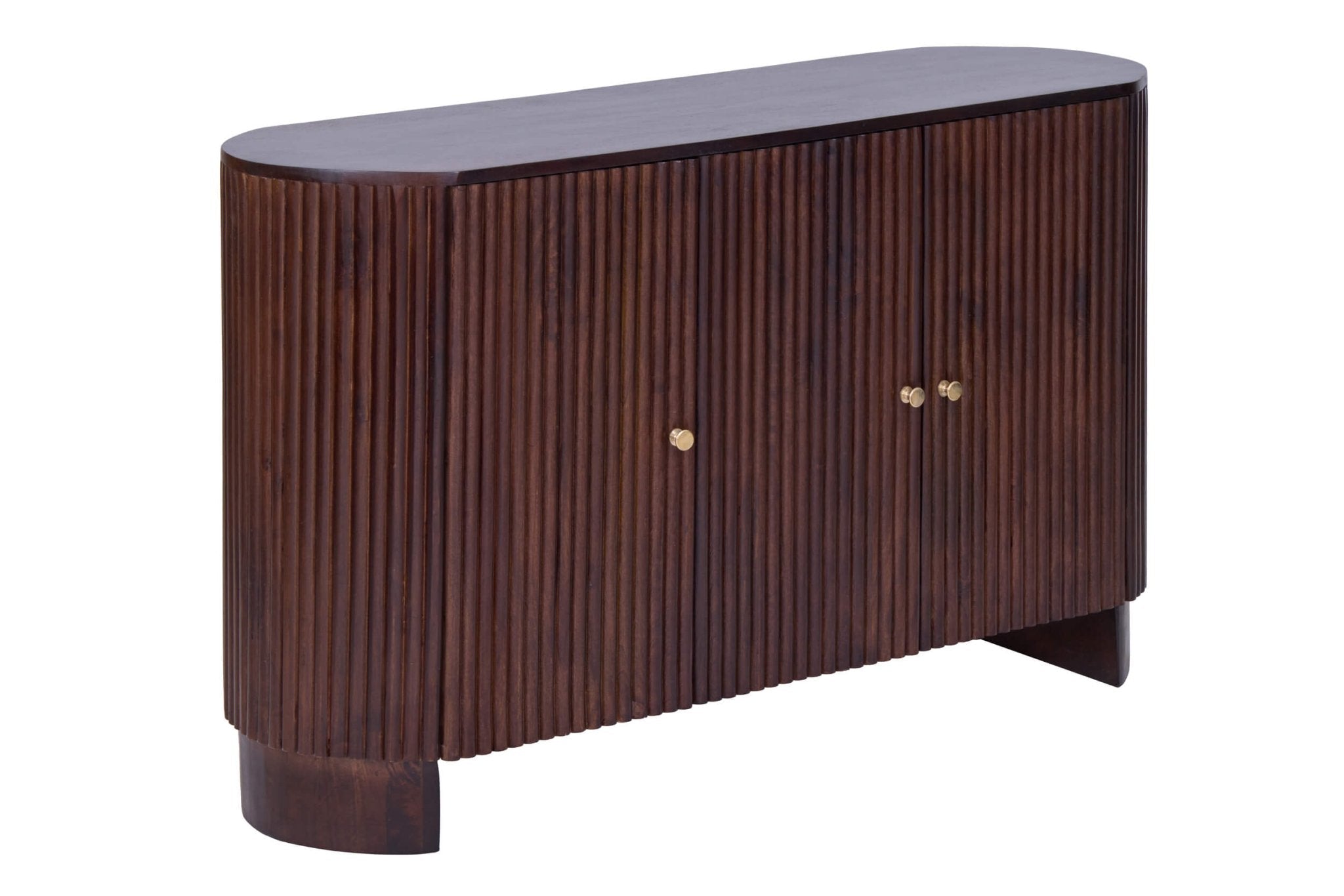 Buffet 3 portes Finley en manguier - Noyer