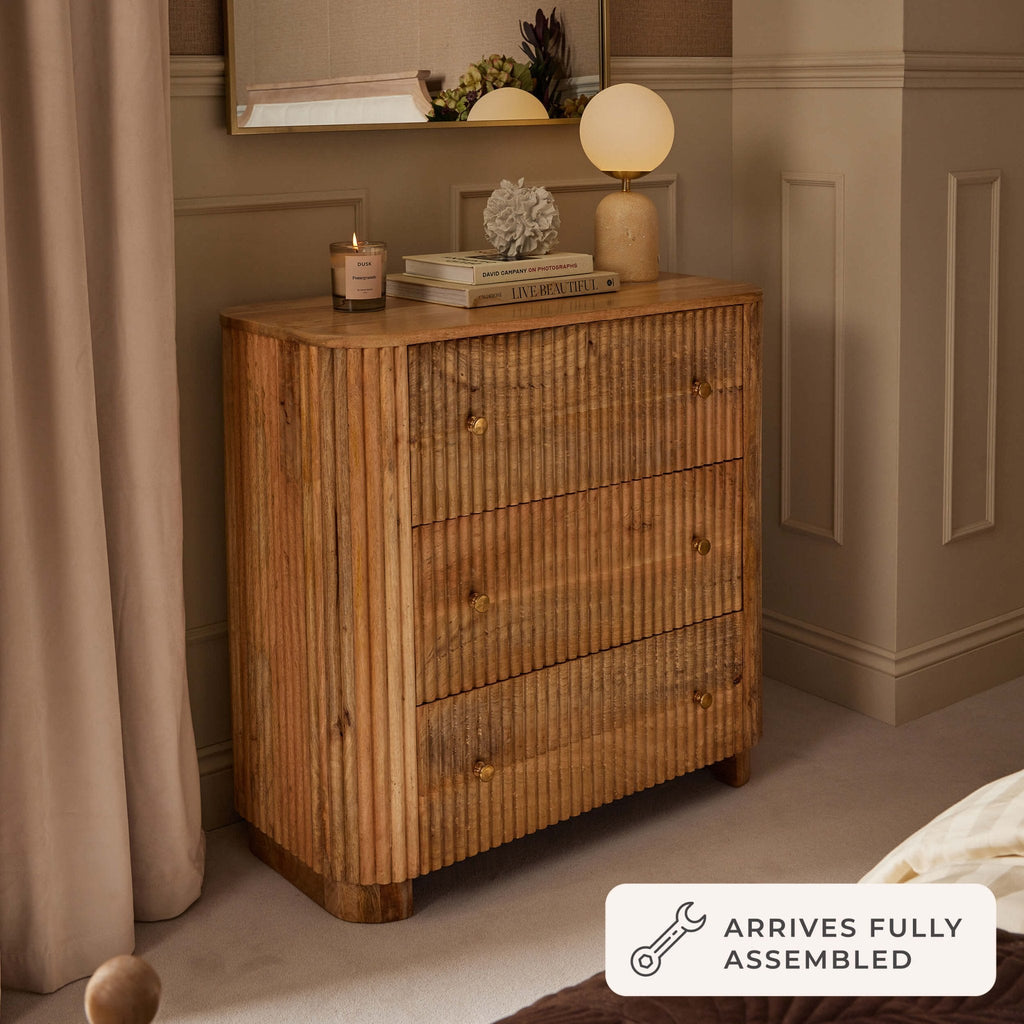 Dusklia - Finley Mango Wood 3 Drawer Chest - Natural