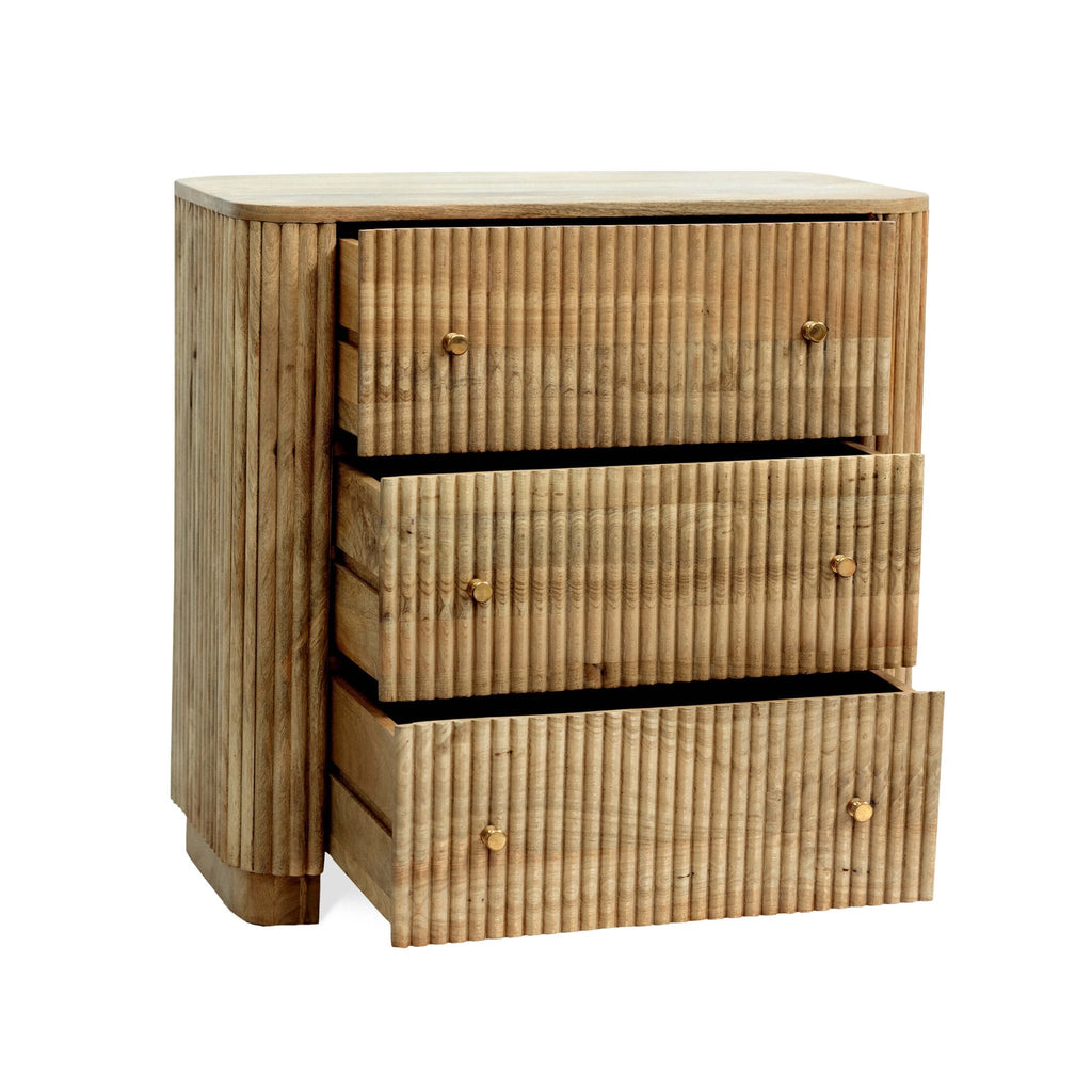 Dusklia - Finley Mango Wood 3 Drawer Chest - Natural