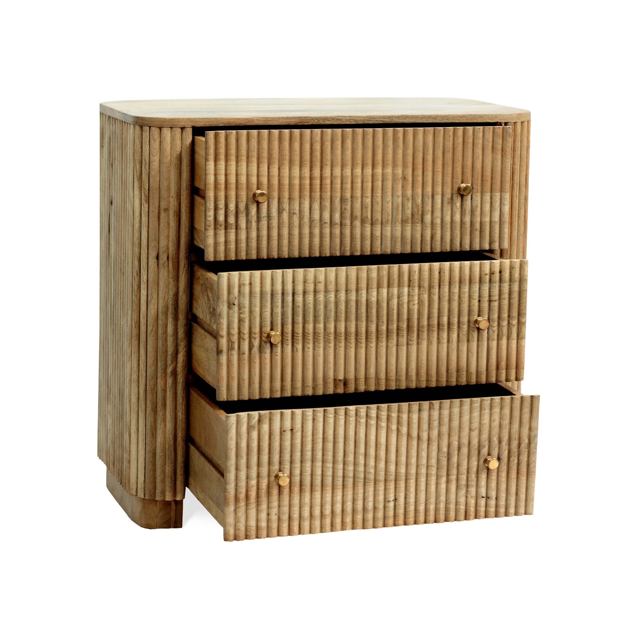 Dusklia - Finley Mango Wood 3 Drawer Chest - Natural