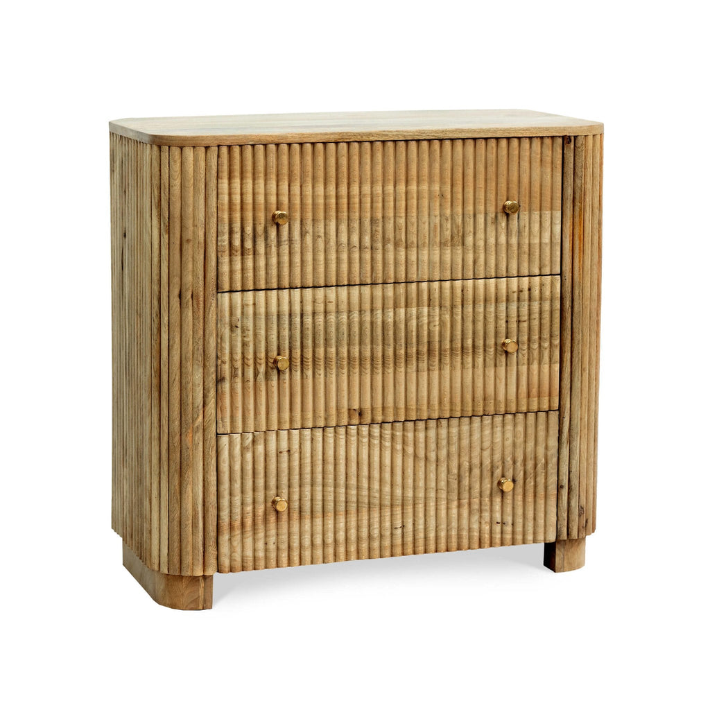 Dusklia - Finley Mango Wood 3 Drawer Chest - Natural