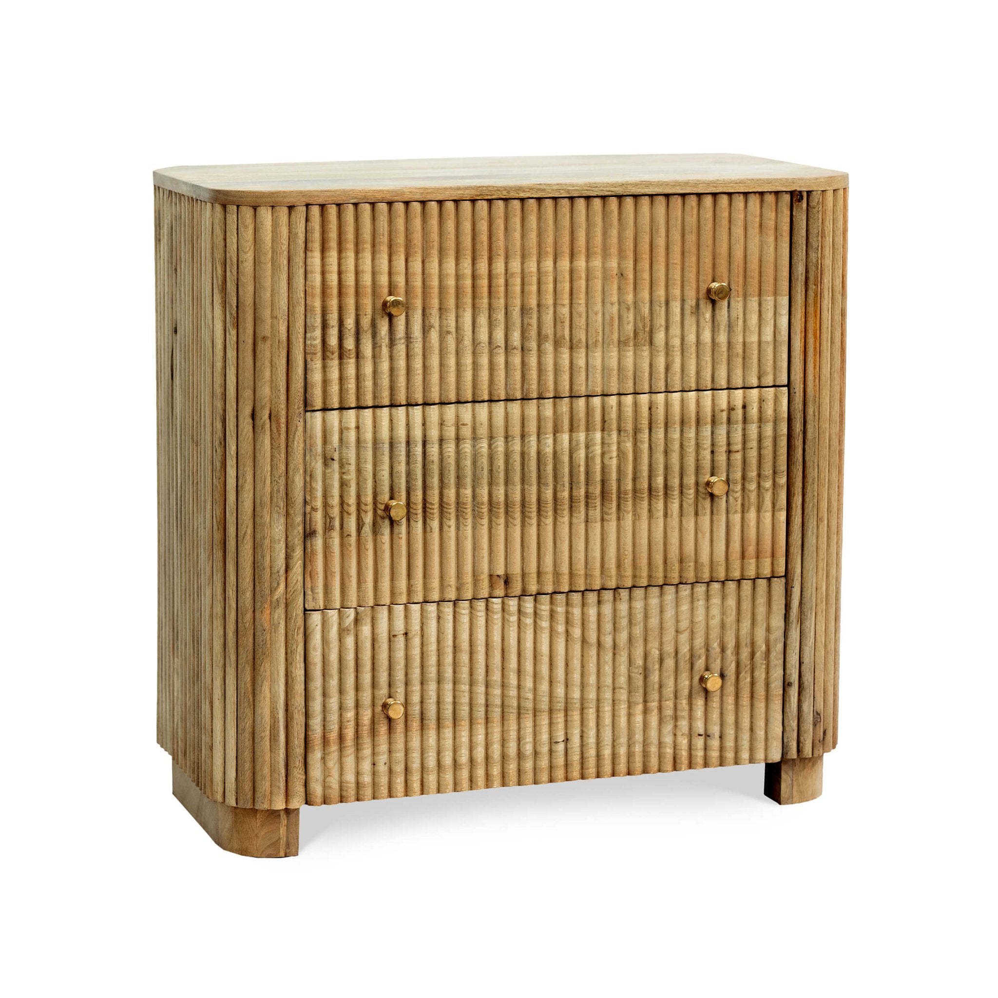 Dusklia - Finley Mango Wood 3 Drawer Chest - Natural