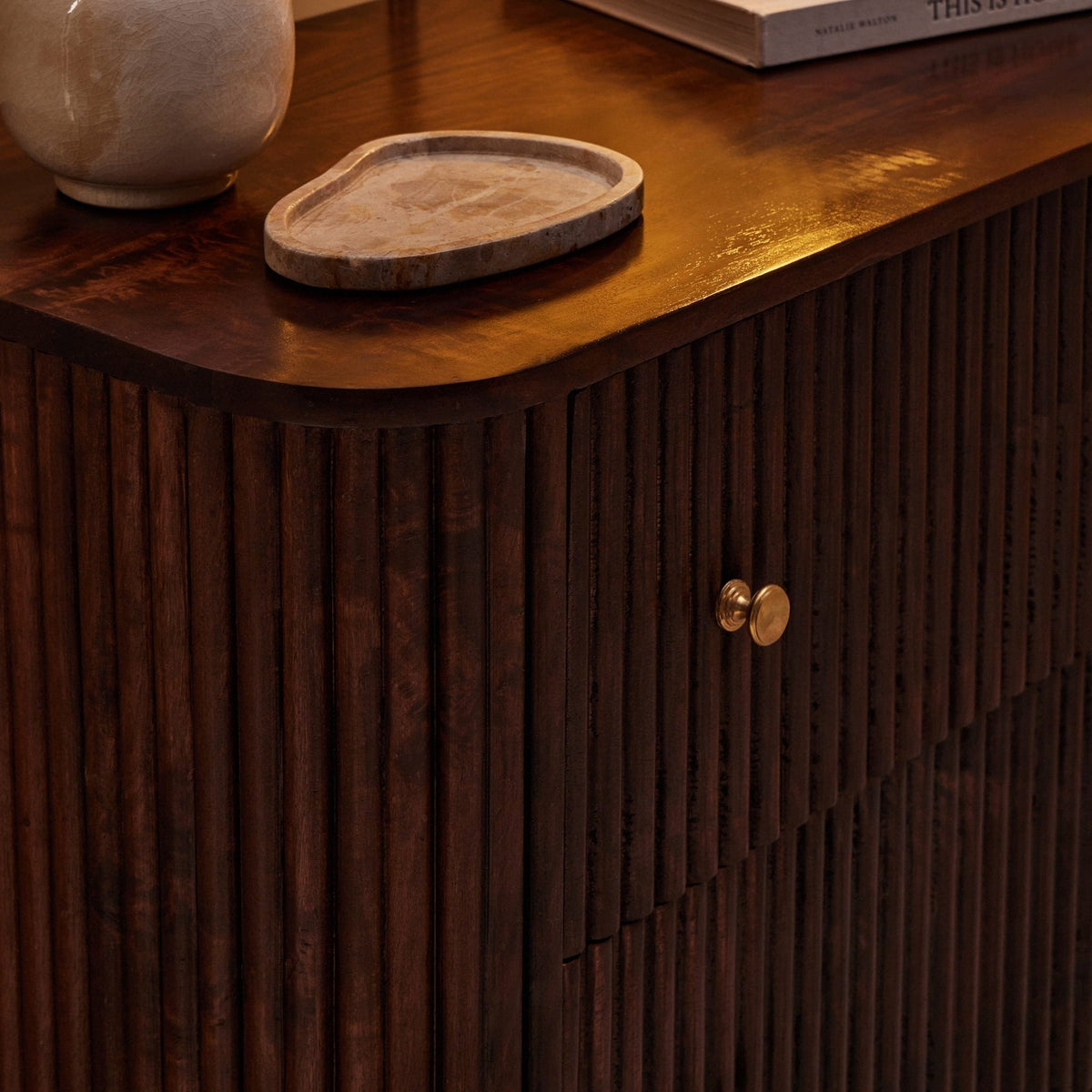 Dusklia - Finley Mango Wood 3 Drawer Chest - Walnut