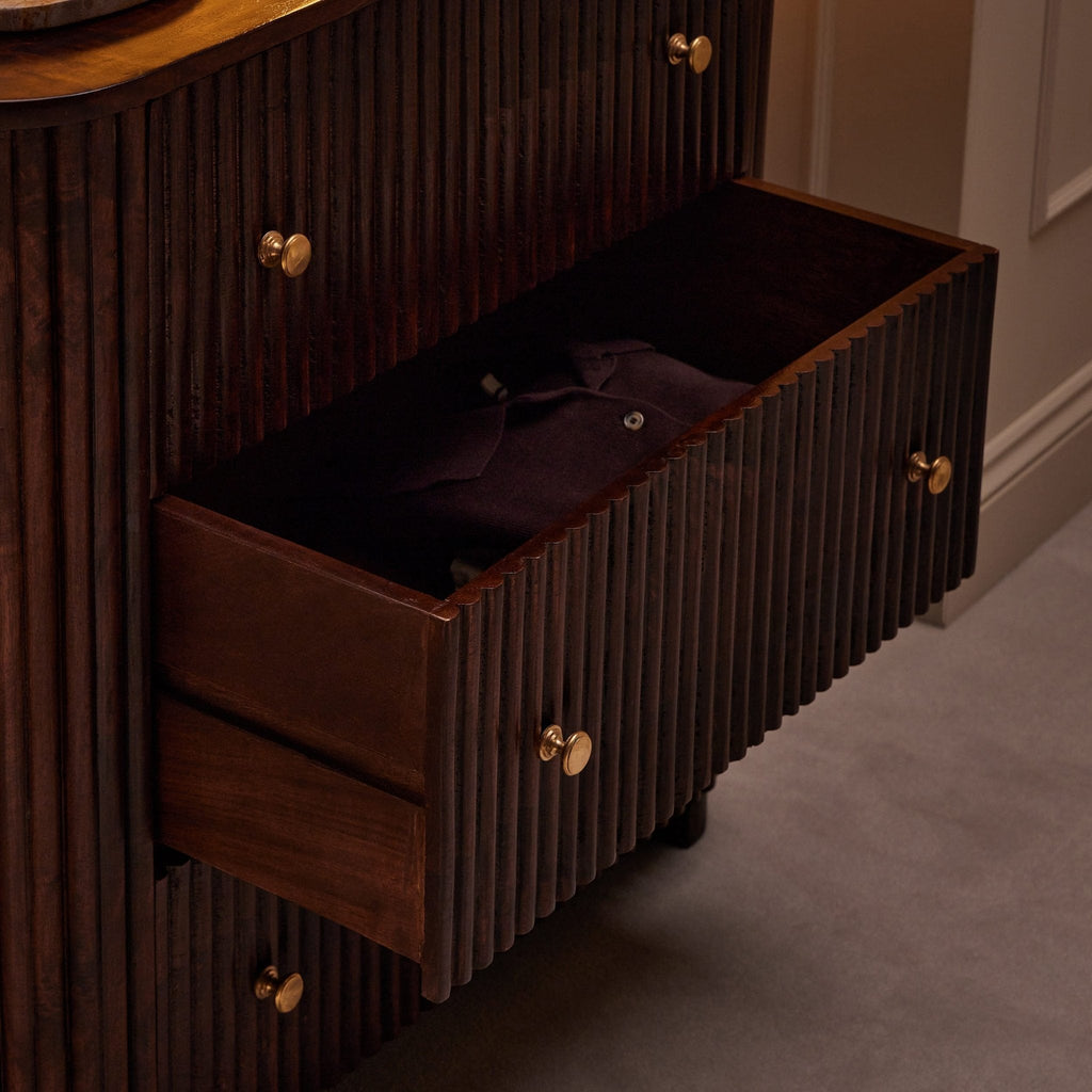 Dusklia - Finley Mango Wood 3 Drawer Chest - Walnut