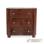 Dusklia - Finley Mango Wood 3 Drawer Chest - Walnut