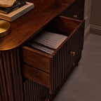 Dusklia - Finley Mango Wood 6 Drawer Chest - Walnut
