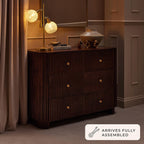 Dusklia - Finley Mango Wood 6 Drawer Chest - Walnut