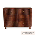Dusklia - Finley Mango Wood 6 Drawer Chest - Walnut