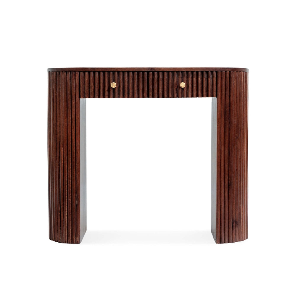 Dusklia - Finley Mango Wood Dressing Table Console - Walnut
