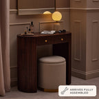 Dusklia - Finley Mango Wood Dressing Table Console - Walnut
