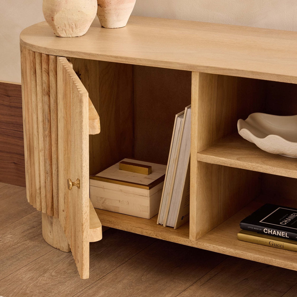 Dusklia - Finley Mango Wood Tv Unit for Tv Unit TVs up to 55 - Natural