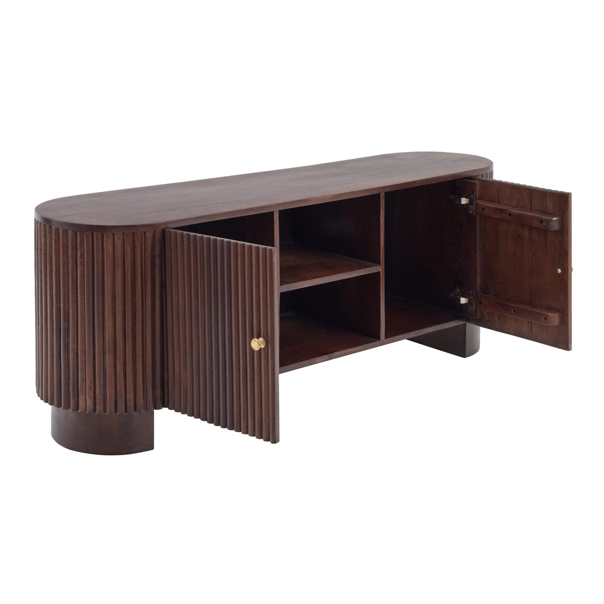 Dusklia - Finley Mango Wood Tv Unit for Tv Unit TVs up to 55 - Walnut