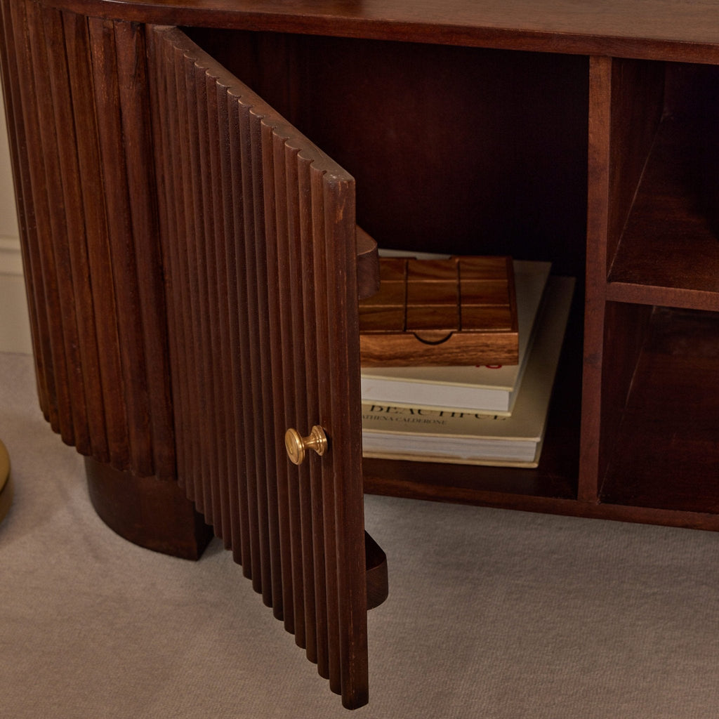 Dusklia - Finley Mango Wood Tv Unit for Tv Unit TVs up to 55 - Walnut