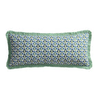 Dusklia - Fiona 100% Cotton Box Pleat Edge Printed Cushion Cover - Blue