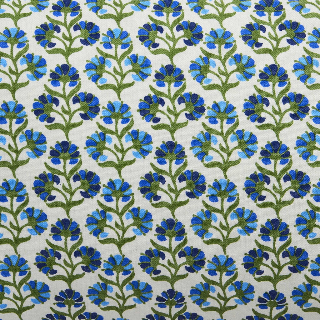 Dusklia - Fiona 100% Cotton Box Pleat Edge Printed Cushion Cover - Blue