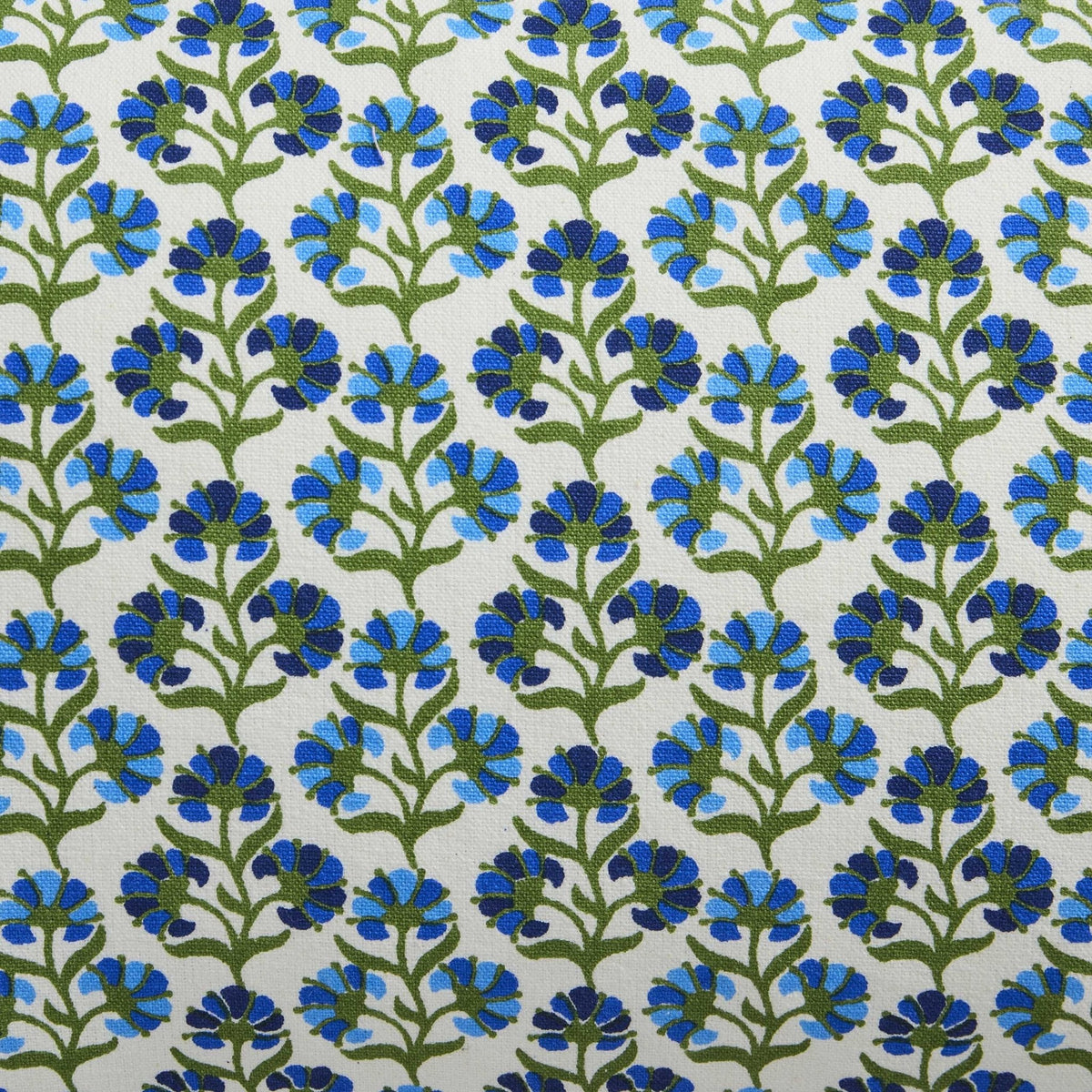 Dusklia - Fiona 100% Cotton Box Pleat Edge Printed Cushion Cover - Blue