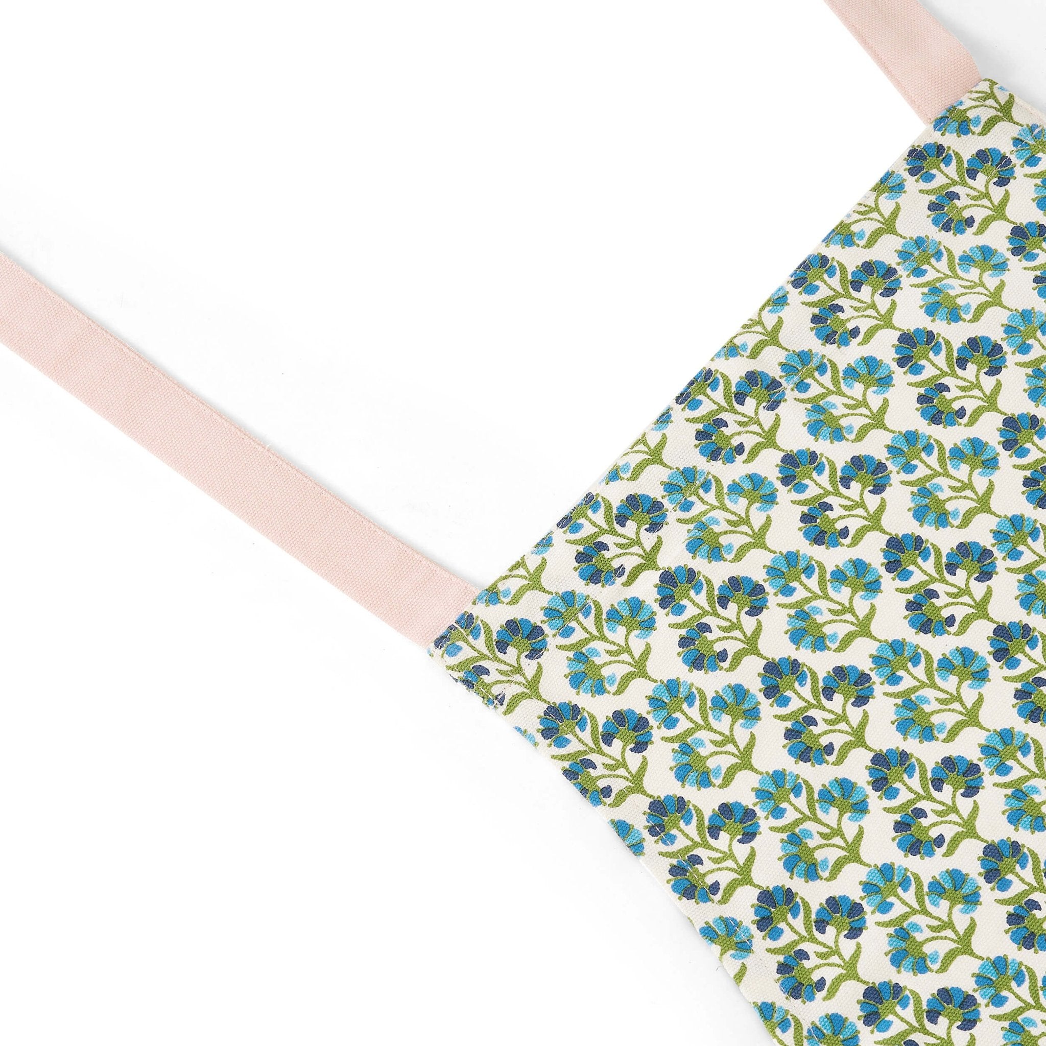 Dusklia - Fiona 100% Cotton Printed Apron - Blue/Pink