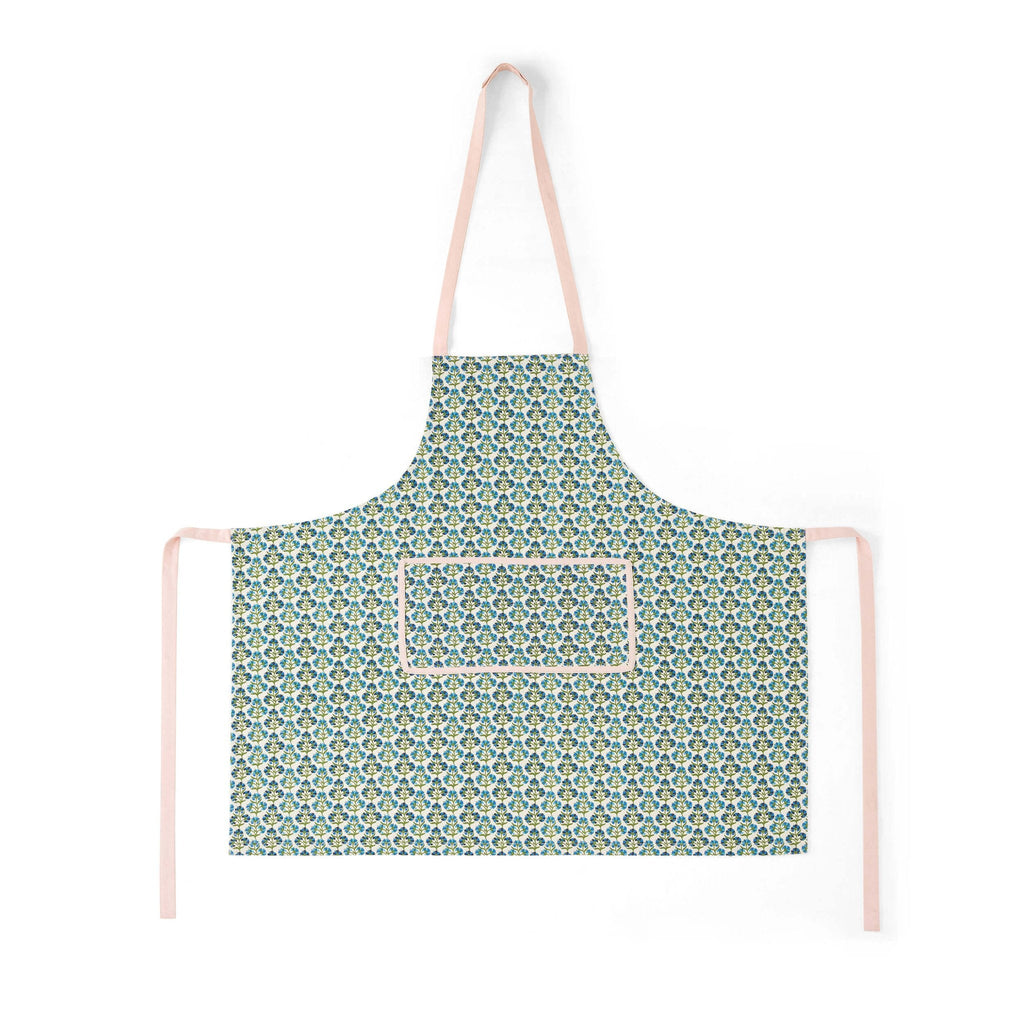 Dusklia - Fiona 100% Cotton Printed Apron - Blue/Pink