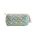 Dusklia - Fiona Cotton Printed Makeup Bag - Blue/ Pink