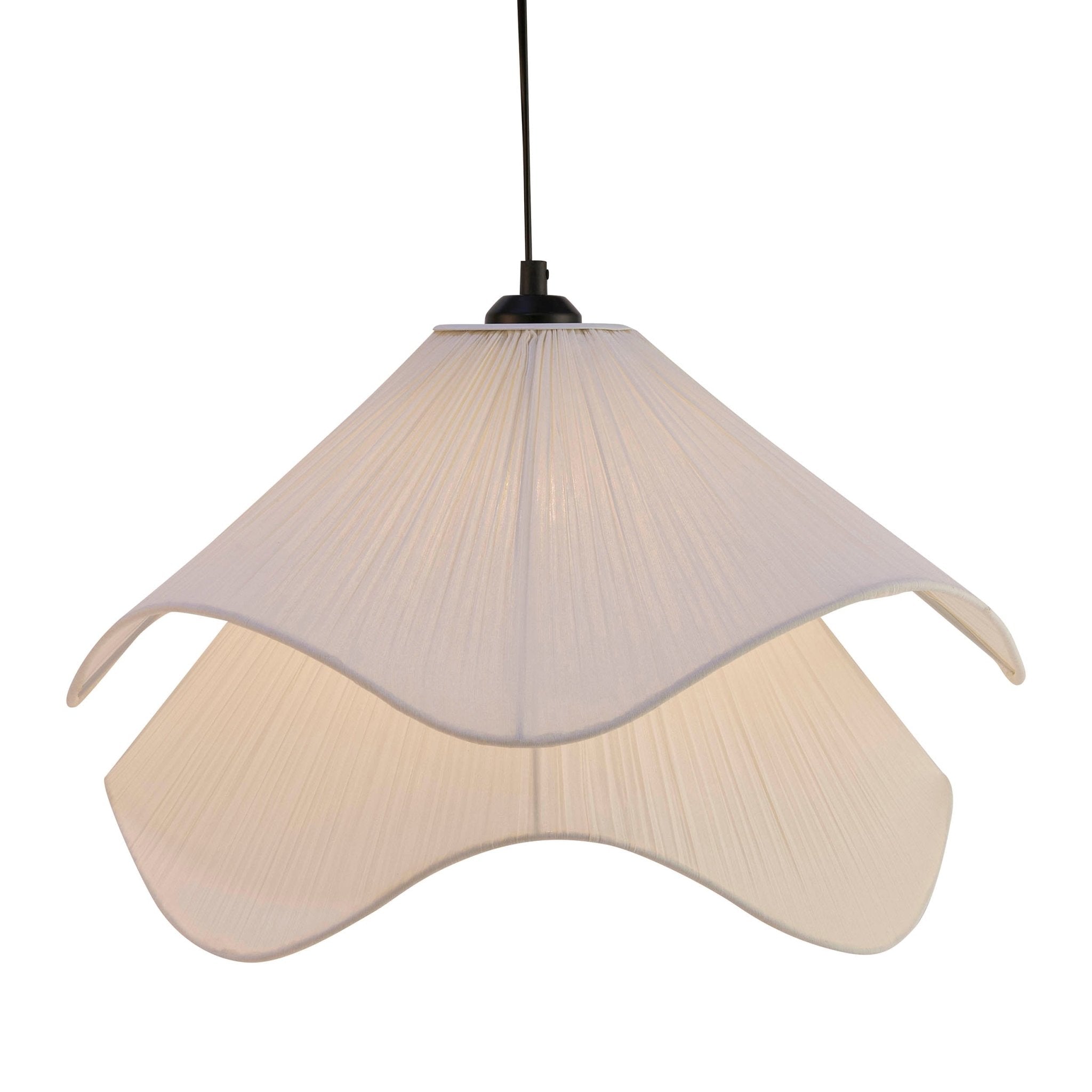 Dusklia - Fleur Fabric Layered Petal Ceiling Shade - White