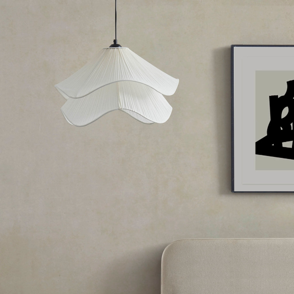 Dusklia - Fleur Fabric Layered Petal Ceiling Shade - White