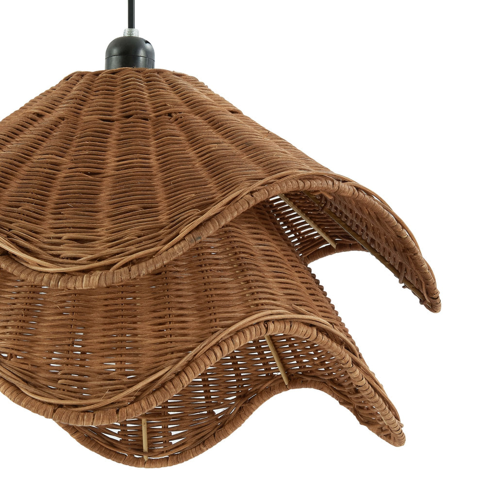 Dusklia - Fleur Rattan Layered Petal Ceiling Shade - Natural