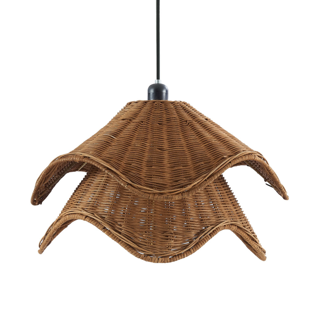 Dusklia - Fleur Rattan Layered Petal Ceiling Shade - Natural