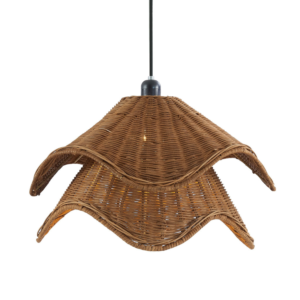 Dusklia - Fleur Rattan Layered Petal Ceiling Shade - Natural
