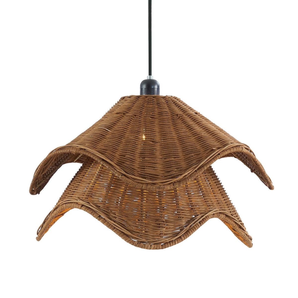 Dusklia - Fleur Rattan Layered Petal Ceiling Shade - Natural