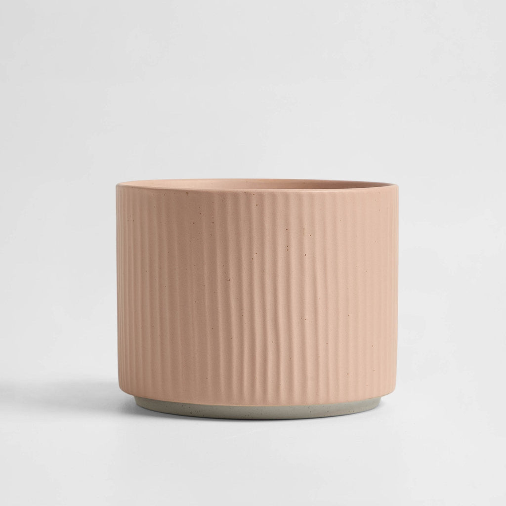 Dusklia - Flora Ribbed Clay Plant Pot - Pink
