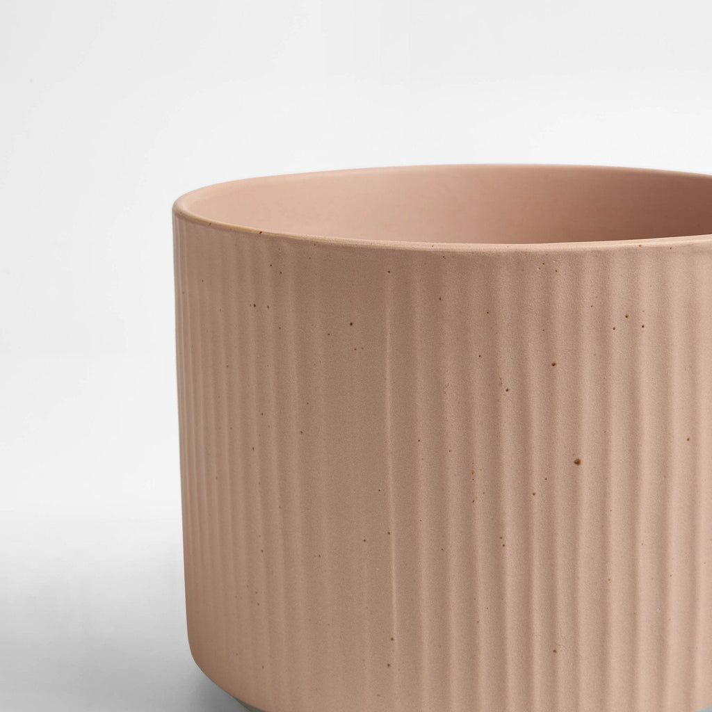 Dusklia - Flora Ribbed Clay Plant Pot - Pink