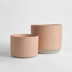 Dusklia - Flora Ribbed Clay Plant Pot - Pink