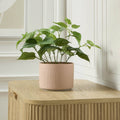 Dusklia - Flora Ribbed Clay Plant Pot - Pink
