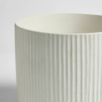 Dusklia - Flora Ribbed Clay Plant Pot - White