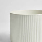 Dusklia - Flora Ribbed Clay Plant Pot - White