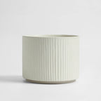 Dusklia - Flora Ribbed Clay Plant Pot - White