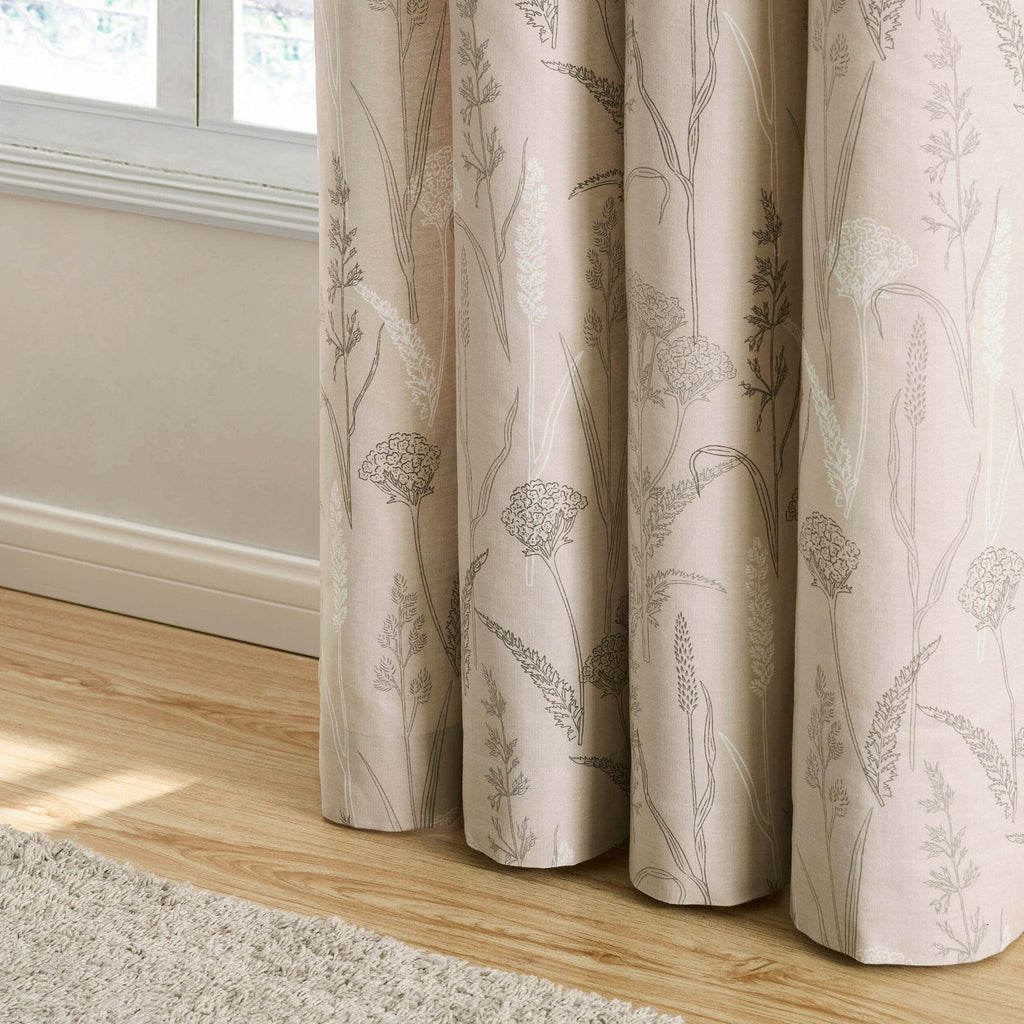 Dusklia - Floral Eyelet Curtains - Taupe