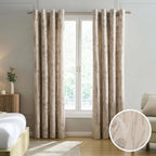 Dusklia - Floral Eyelet Curtains - Taupe