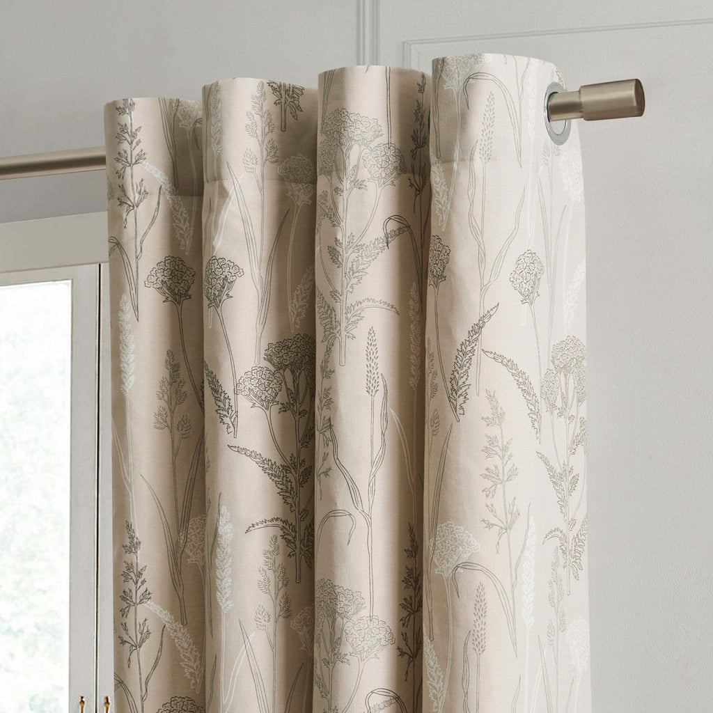 Dusklia - Floral Eyelet Curtains - Taupe