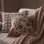 Dusklia - Floral Jacquard Embroidered Sofa Cushion Cover - Blue