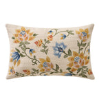 Dusklia - Floral Jacquard Embroidered Sofa Cushion Cover - Blue