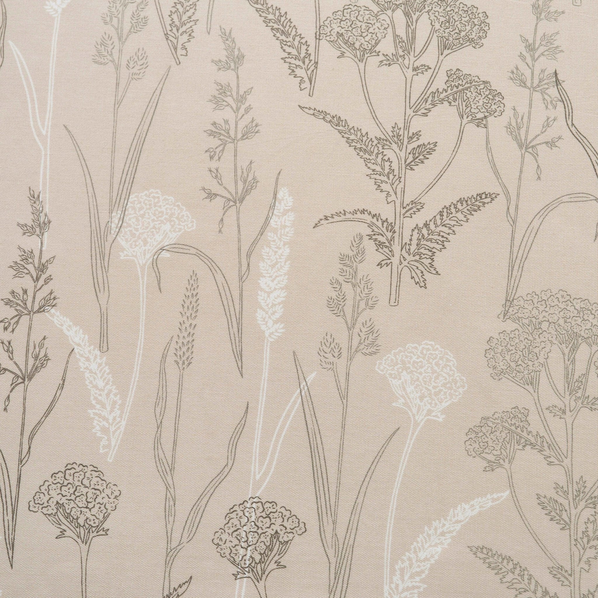 Dusklia - Floral Pencil Pleat Curtains - Taupe