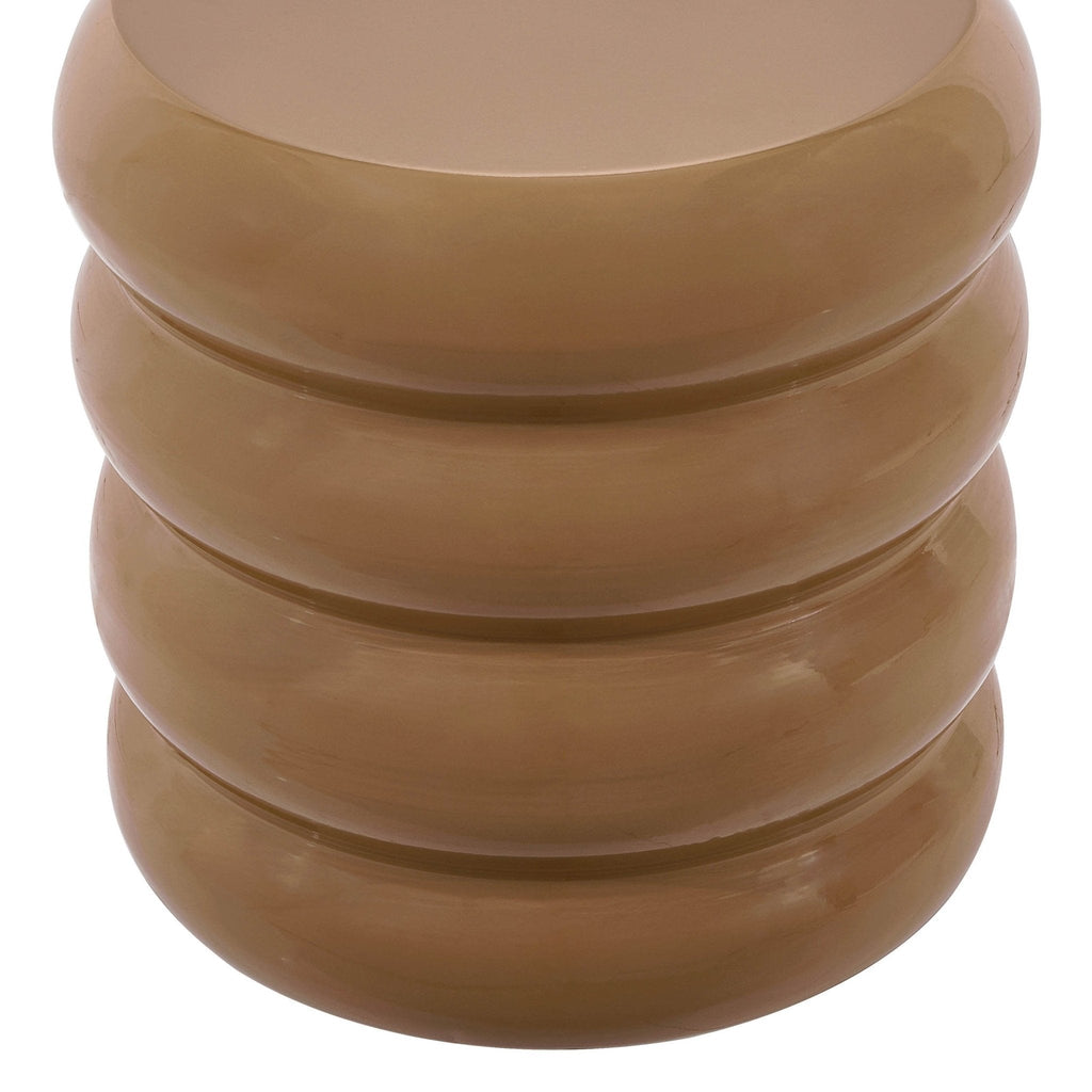 Dusklia - Florrie High Gloss Side Table - Caramel