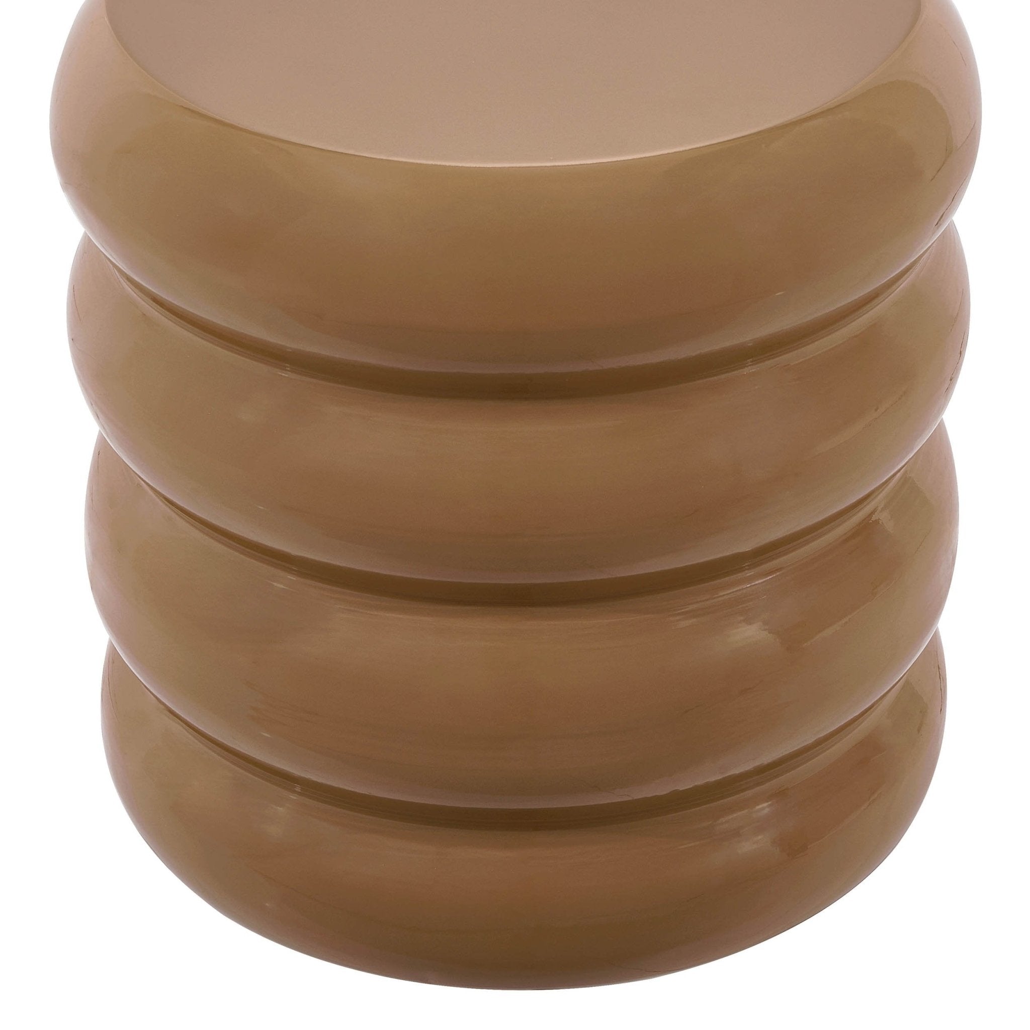 Dusklia - Florrie High Gloss Side Table - Caramel