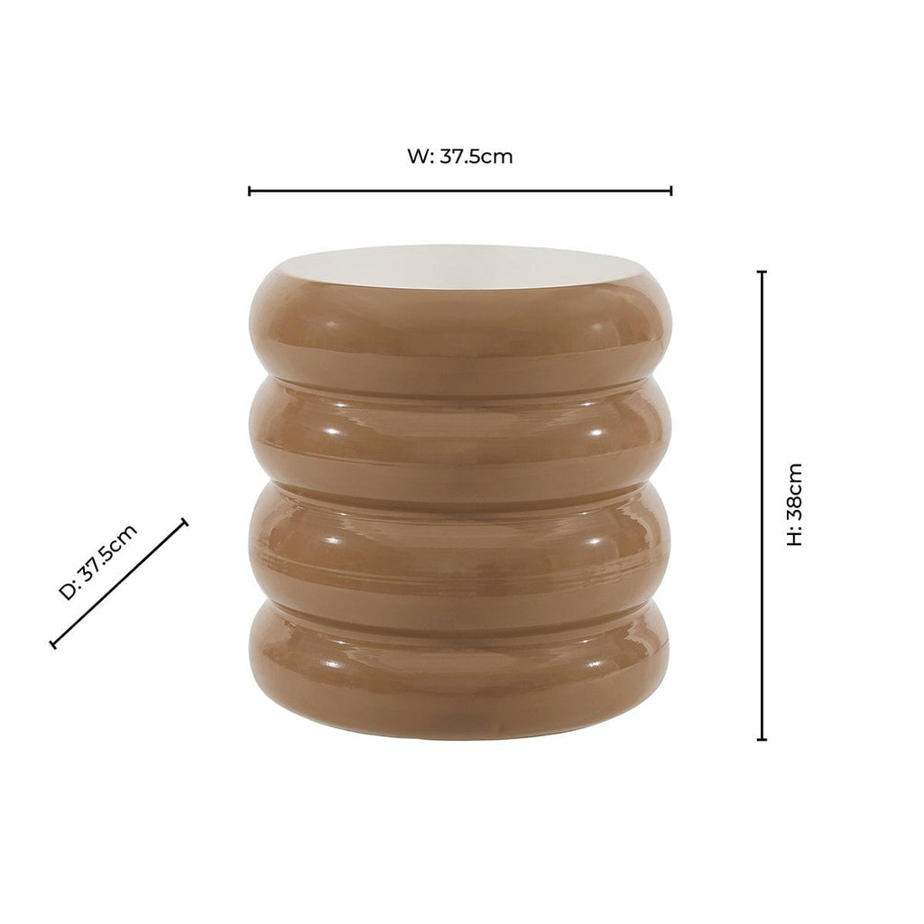 Dusklia - Florrie High Gloss Side Table - Caramel